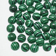 Synthetic Malachite Cabochons, Half Round, Green, 6x3mm(TURQ-S290-65B-03)