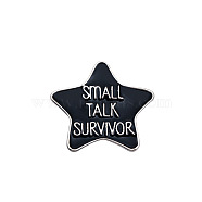 Halloween Word Small Talk Survivor Enamel Pin, Platinum Alloy Brooch for Backpack Clothes, Star Pattern, 25x28mm(FEST-PW0001-092B)