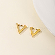 Fashionable Hoop Earrings for Women and Men, Geometric Earrings in Retro Style, Triangle, Real 18K Gold Plated, 15x17mm(YH2464-3)