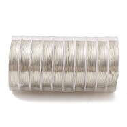 10 Rolls Round Copper Wire, Long-Lasting Plated, Silver, 24 Gauge, 0.5mm, 5.5m/roll(CWIR-C003-01D-S)