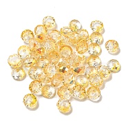 Electroplate Glass Beads, Faceted, Half Round, Gold, 5.5x3mm, Hole: 1.4mm, 100pcs/bag(EGLA-Z004-02D)