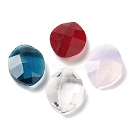 Glass Rhinestone Cabochons, Faceted, Horse Eye, Mixed Color, 14x11x4.5~5mm(GLAA-B012-55)