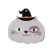 Halloween Printing Acrylic Pendants, Cat Shape, 45x45x2mm, Hole: 2mm(FIND-K017-01C)