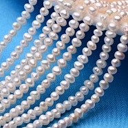 Potato Natural Cultured Freshwater Pearl Beads Strands, White, 3.5~4mm, Hole: 0.8mm, about 90~95pcs/strand, 13.78 inch(35cm)(X-PEAR-E007-3.5-4mm)