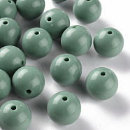 Opaque Acrylic Beads, Round, Cadet Blue, 20x19mm, Hole: 3mm, about 111pcs/500g(MACR-S370-C20mm-26)
