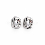 Rack Plating Alloy Beads, Cadmium Free & Nickel Free & Lead Free, Nuggets, Platinum, 13.5x11x8.5mm, Hole: 1.5mm(PALLOY-S125-116P)
