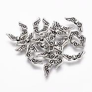 Tibetan Style Alloy Angel Wing Beads, Cadmium Free & Nickel Free & Lead Free, Antique Silver, 5x15.5x2mm, Hole: 1mm(X-TIBEB-4999-AS-NR)