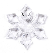 Transparent Acrylic Connector Charms, Snowflake, Clear, 61.5x53.5x8mm, Hole: 2mm, about 74pcs/500g(TACR-T028-03A)