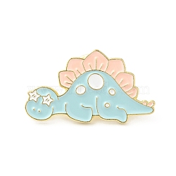 Cute Dinosaur Enamel Pin, Gold Plated Alloy Badge for Backpack Clothes, Stegosaurus Pattern, 17x30x1.5mm(JEWB-J005-03E-G)