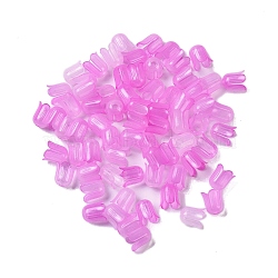 Transparent Acrylic Beads Caps, Flower, Violet, 11.5x10mm, Hole: 2.8mm, 2000pcs/500g(OACR-B022-01B)