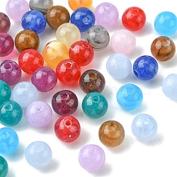 Round Imitation Gemstone Acrylic Beads, Mixed Color, 8mm, Hole: 2mm, about 1700pcs/500g(OACR-R029-8mm-M)