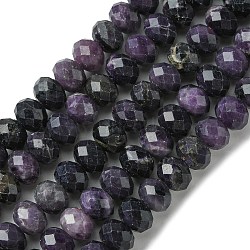Natural Sugilite Beads Strands, Faceted, Rondelle, 7.5~8x5.5~6mm, Hole: 0.8mm, about 73pcs/strand, 15.94''(40.5cm)(G-A092-G04-03)