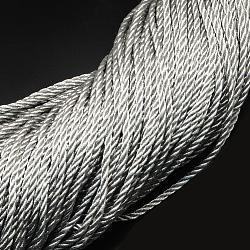 Metallic Cords, Silver Color Plated, 2~3mm, about 103.89 yards(95m)/bundle(MCOR-R005-3mm-02)