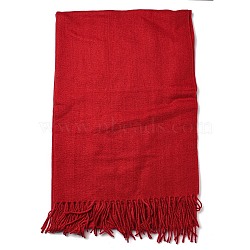 Women's Long Plaid Polyester Imitation Cashmere Tassels Scarf, Winter/Fall Warm Large Soft Tartan Shawls Wraps, FireBrick, 2000x650mm(COHT-PW0001-34-12)