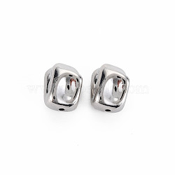 Rack Plating Alloy Beads, Cadmium Free & Nickel Free & Lead Free, Nuggets, Platinum, 13.5x11x8.5mm, Hole: 1.5mm(PALLOY-S125-116P)