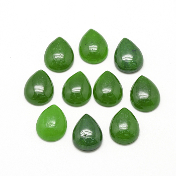 Natural Malaysia Jade Cabochons, teardrop, Green, 17~18x12~13x5mm