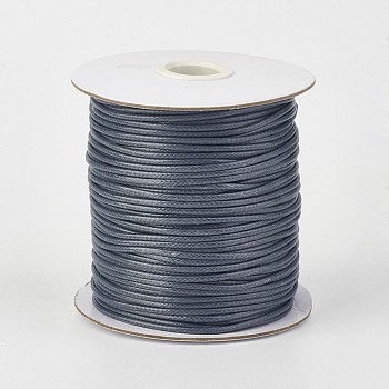 Eco-Friendly Korean Waxed Polyester Cord, Slate Gray, 0.8mm, about 174.97 yards(160m)/roll