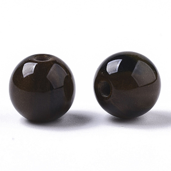 Resin Beads, Imitation Gemstone, Round, Camel, 8mm, Hole: 1.6mm