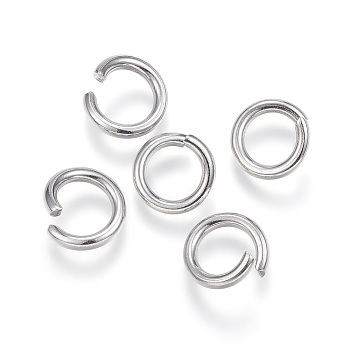 304 Stainless Steel Open Jump Rings, Stainless Steel Color, 12 Gauge, 11x2mm, Inner Diameter: 7mm, about 73pcs/50g