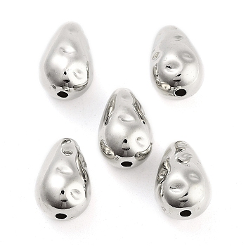 CCB Plastic Beads, Teardrop, Platinum, 15x9.5mm, Hole: 1.8mm, 724pcs/500g