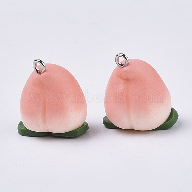 Platinum Pink Fruit Polymer Clay Pendants