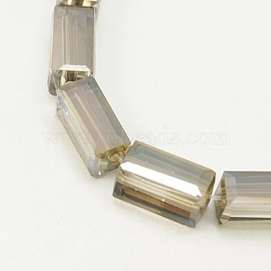12mm Tan Cuboid Glass Beads
