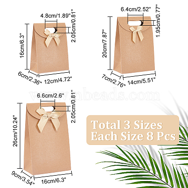 24Pcs 3 Styles Rectangle Kraft Paper Magic Tape Die Cut Gift Bags(CARB-NB0001-11)-2