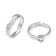 2Pcs 2 Style Heart with Word Love Cubic Zirconia Matching Couple Rings Set(RJEW-Z021-01P)-1