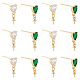 12Pcs 2 Colors Brass Glass Rhinestone Stud Earrings Findings(KK-DC0003-24)-1