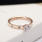 201 Stainless Steel Rhinestone Finger Rings for Women, Rose Gold, US Size 9(18.9mm)(FS-WGA8964-04)