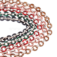 Gorgecraft Transparent Acrylic Handmade Cable Chain, Flat Oval, Mixed Color, 18.5x11.5x4.5mm and 20x18x8mm, 5strands/set(AJEW-GF0001-92)