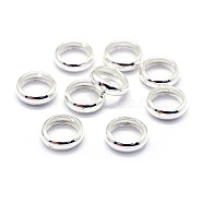 925 Sterling Silver Bead Frames, Ring, Silver, 11x3.5mm, Hole: 1mm(STER-I016-114A)
