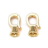 Rack Plating Brass Fold Over Clasps, Cadmium Free & Lead Free, Long-Lasting Plated, Real 18K Gold Plated, 12.5x7x5.5mm, Hole: 5.5x4mm(KK-E080-05G)