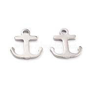 304 Stainless Steel Pendants, Anchor, Stainless Steel Color, 18x16.5x1.4mm, Hole: 2.3mm(STAS-F266-01P)