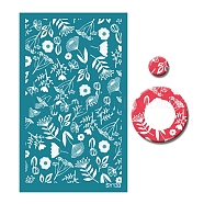 Polyester Silk Screen Printing Stencil, Reusable Polymer Clay Silkscreen Tool, for DIY Polymer Clay Earrings Making, Flower, 15x9cm(PW-WG37272-06)