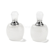 Natural Quartz Crystal Dropper Bottles, with 304 Stainless Steel Findings, SPA Aromatherapy Essemtial Oil Empty Bottle, 4.05x3.2x6.5cm(DJEW-K024-01P-07)