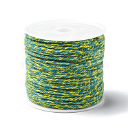 Cotton Braid Thread, with Spool, Round, Yellow Green, 1.2mm, about 21.87 Yards(20m)/Roll(OCOR-B003-01A-16)
