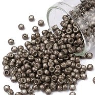 TOHO Round Seed Beads, Japanese Seed Beads, Frosted, (556F) Matte Galvanized Mauve, 8/0, 3mm, Hole: 1mm, about 222pcs/bottle, 10g/bottle(SEED-JPTR08-0556F)