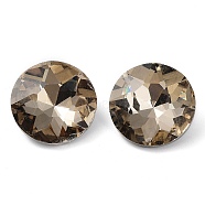 Glass Rhinestone Cabochons, Pointed Back & Back Plated, Faceted, Diamond, Black Diamond, 18x7.5~8mm(GLAA-D016-03B)
