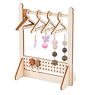 Wooden Earring Display Stands, Earring Organizer Holder, Coat Hanger Shapes, Antique White, Finish Product: 12x6x15cm, about 11pcs/set(EDIS-WH0035-03D)