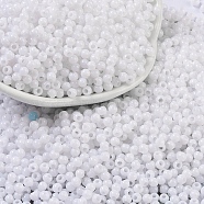 Opaque Acrylic Beads, Round, White, 3x2.5mm, Hole: 1.2mm, about 48000pcs/500g(SACR-A007-01B-17)