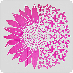 Large Plastic Reusable Drawing Painting Stencils Templates, for Painting on Scrapbook Fabric Tiles Floor Furniture Wood, Square, Sunflower Pattern, 300x300mm(DIY-WH0172-690)