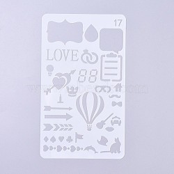 Plastic Reusable Drawing Painting Stencils Templates, for Painting on Scrapbook Paper Wall Fabric Floor Furniture Wood, Clear, 180x104x0.2mm(DIY-G027-G17)