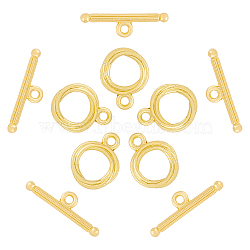 50 Sets Alloy Ring Toggle Clasps, Jewelry Making Findings, Golden, Ring: 17x13x2mm, Hole: 2mm, Bar: 24x7x2mm, Hole: 2mm(FIND-DC0002-77)