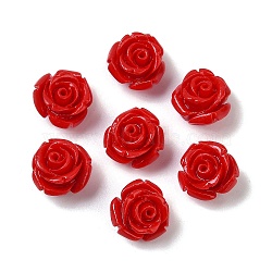 Synthetic Coral Carved Beads, Dyed, Flower, Red, 11.5x11.5x8.5mm, Hole: 1.2mm(CORA-H003-01A-14)