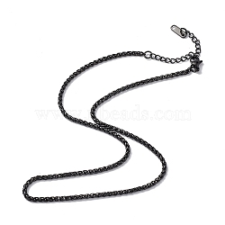 304 Stainless Steel Wheat Chain Necklace for Men Women, Gunmetal, 15.87 inch(40.3cm)(NJEW-K245-021E)