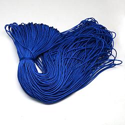 Polyester & Spandex Cord Ropes, 16-Ply, Medium Blue, 2mm, about 109.36 yards(100m)/bundle(RCP-R007-351)