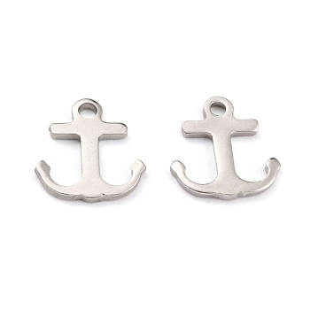 304 Stainless Steel Pendants, Anchor, Stainless Steel Color, 18x16.5x1.4mm, Hole: 2.3mm