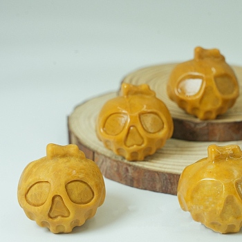 Natural Mookaite Carved Healing Skull Figurines, Reiki Energy Stone Display Decorations, 35mm