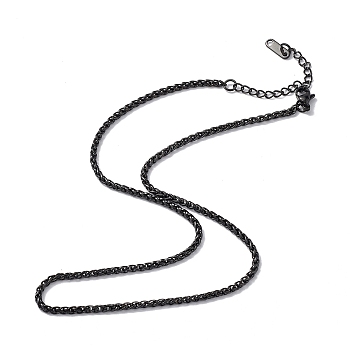 304 Stainless Steel Wheat Chain Necklace for Men Women, Gunmetal, 15.87 inch(40.3cm)